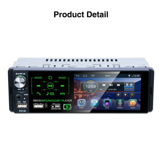 12V 4''1 Din Car Radio MP5 Player Touch Screen 2USB Mirror Link BT/DVR/FM/TF